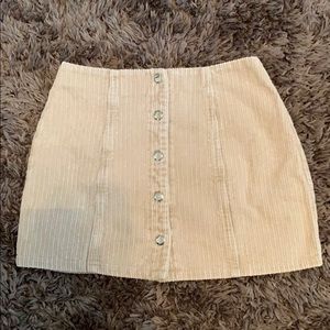 Beige Corduroy Skirt
